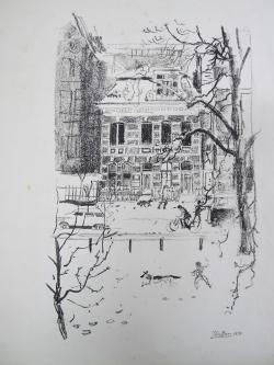 Jan van der Baan<br />Radesingel in de winter, in zwartwit