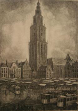 Johan Dijkstra<br />Grote Markt met de Martinitoren