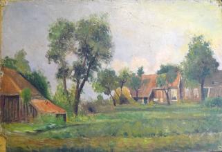 Jan Altink<br />Landschap met twee boerderijen